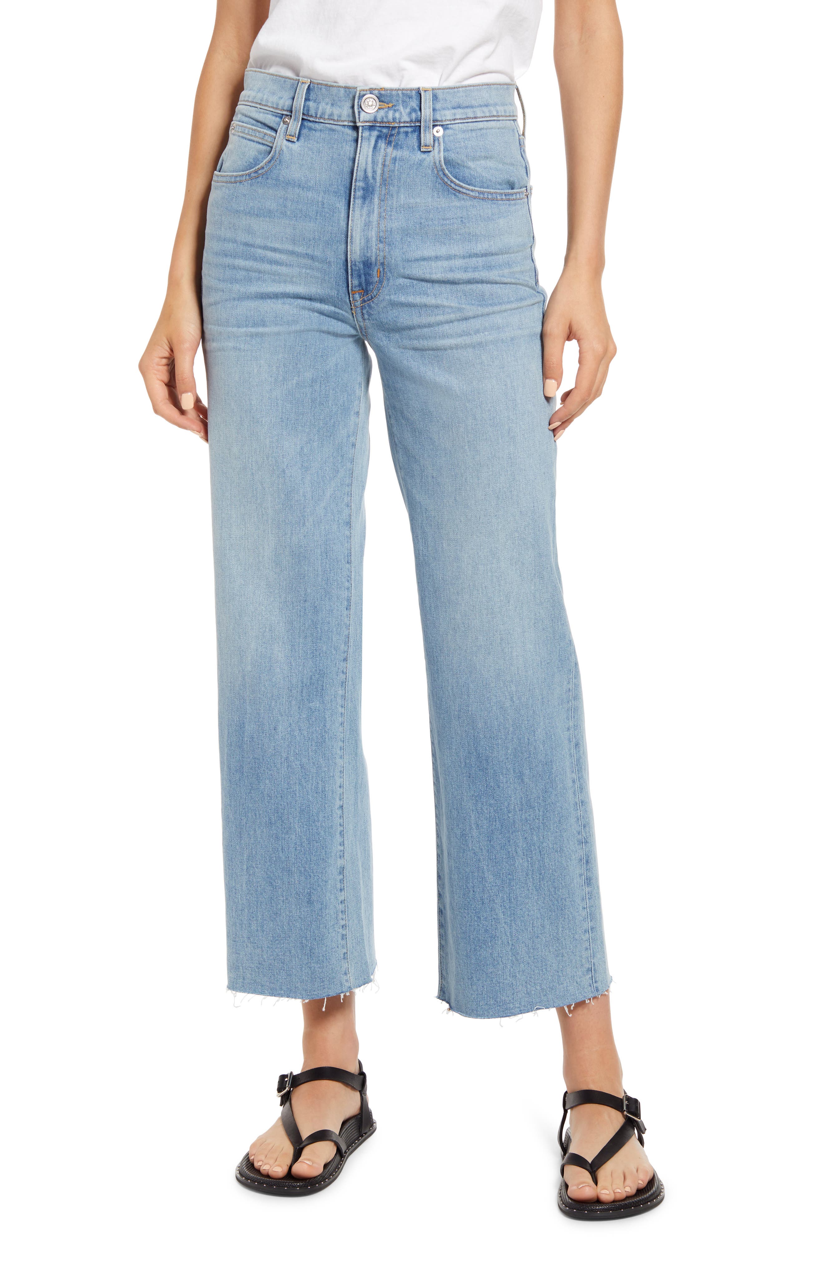 SLVRLAKE Grace High Waist Raw Hem Crop 
