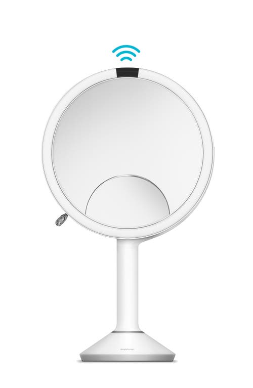 simplehuman Trio Eight Inch Multi-Magnification Sensor Makeup Mirror in White at Nordstrom