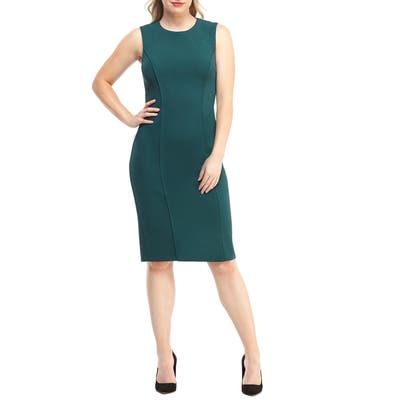 Maggy London Career Knit Sheath Dress, Green