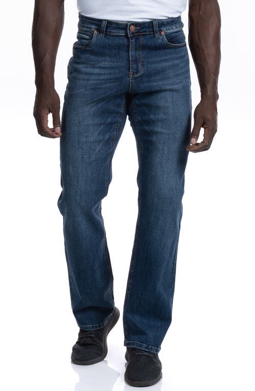 Relaxed Athletic Fit Jeans in Medium Distressed