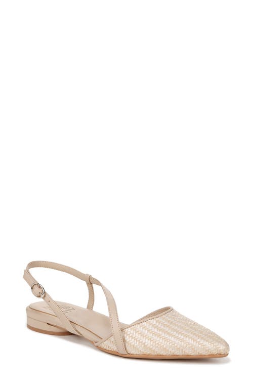 Naturalizer Hawaii Pointed Toe Slingback Flat Opal Natural /Tan Fabric at Nordstrom,