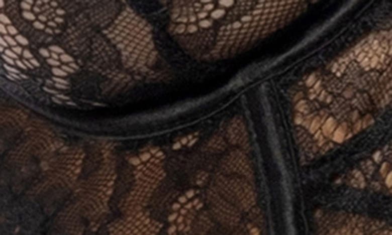 Oh La La Cheri Indie Lace Longline Underwire Bra & Tanga Set In Black