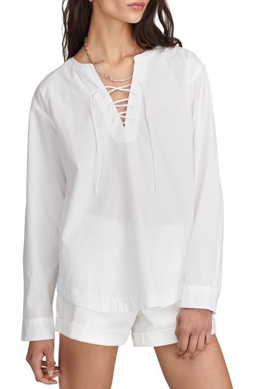 Lucky Brand Lace-Up Oversize Shirt at Nordstrom,