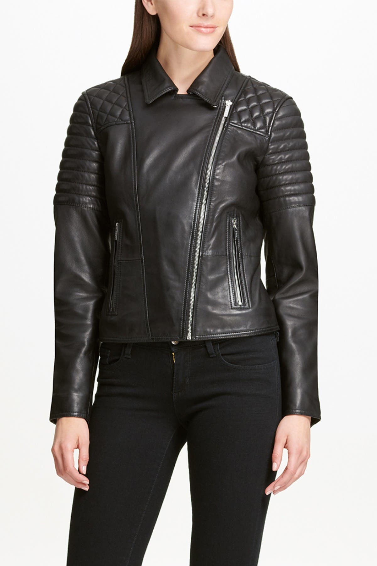 dkny quilted leather jacket