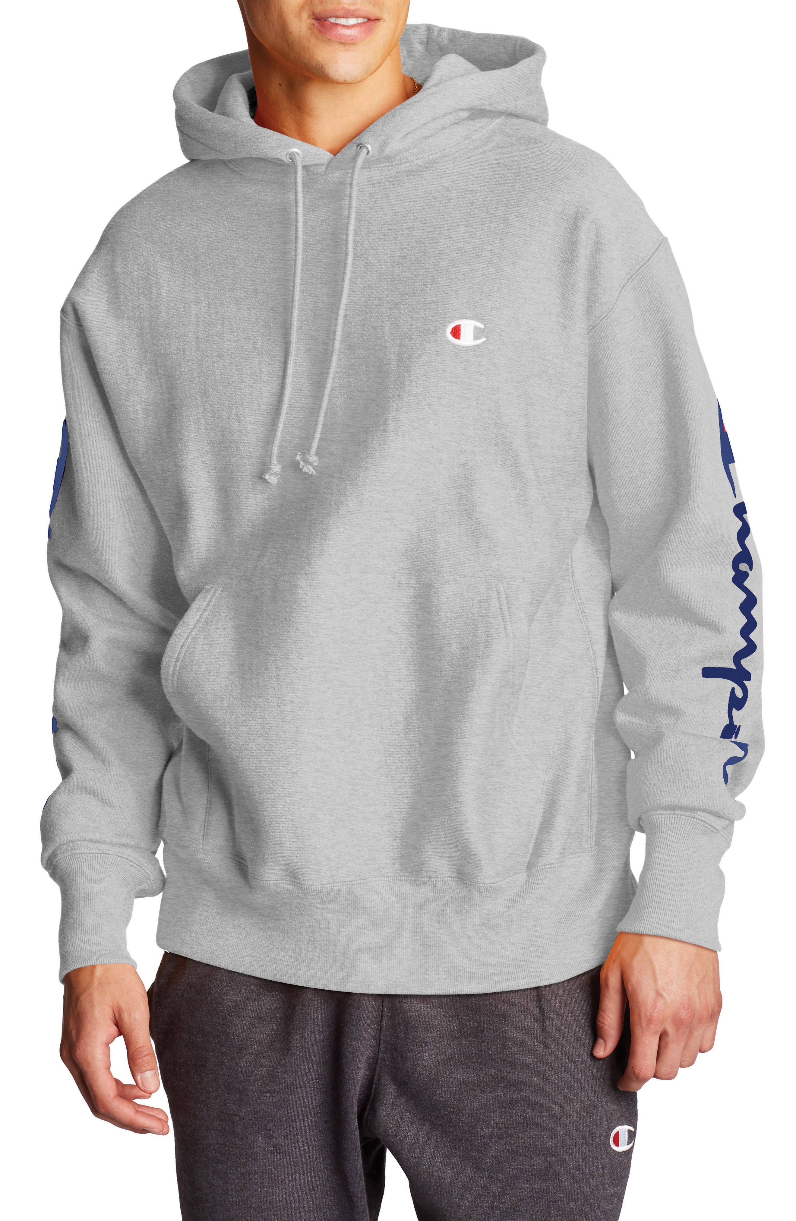 Champion Hoodie With Logo On Sleeve Top Sellers, 60% OFF | www 