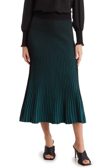 Shop Nanette Lepore Ombré Sweater Knit Maxi Skirt In Very Black/deep Lake