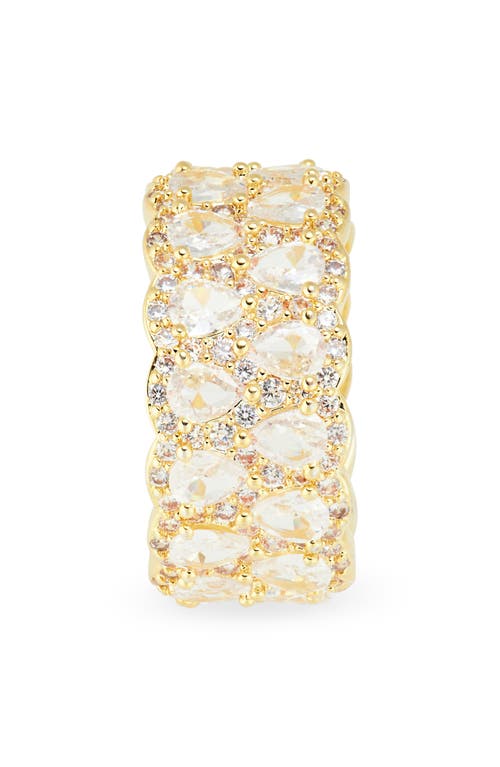 Nordstrom Rack Cubic Zirconia Scalloped Eternity Band Ring In Clear- Gold