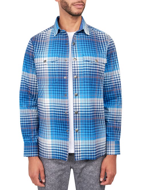 BROOKLYN BRIGADE BROOKLYN BRIGADE PLAID COTTON STRETCH SHIRT JACKET 