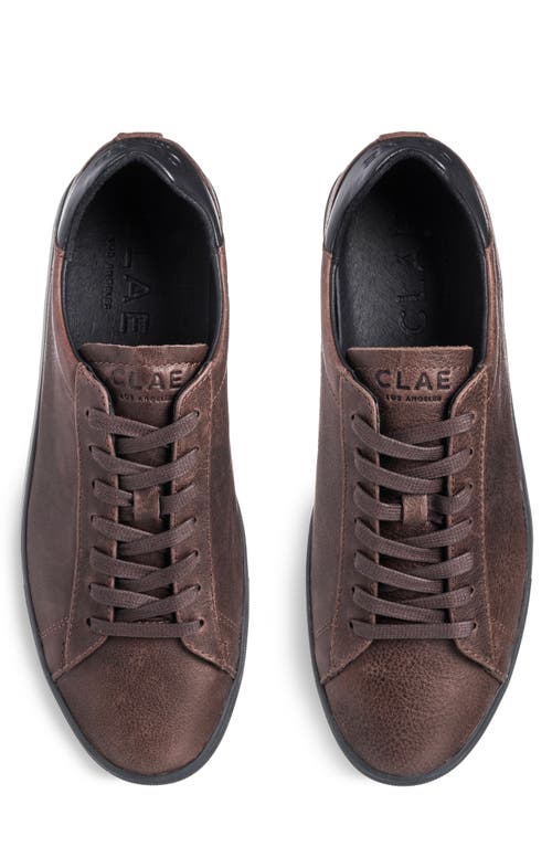 Shop Clae Bradley Leather Sneaker In Demitasse Leather Black