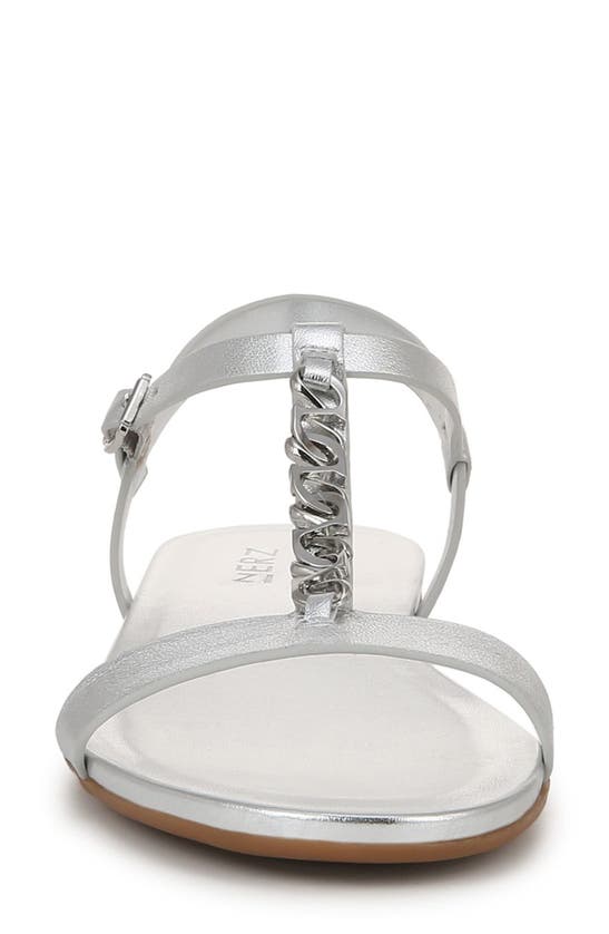 Shop Naturalizer Teach T-strap Sandal In Silver Leather