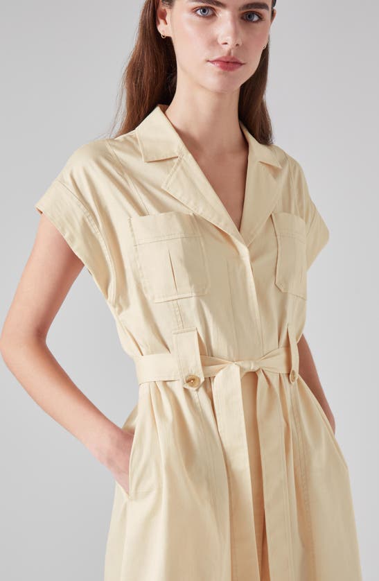 Shop Lk Bennett Ivy Utility Belted Cotton A-line Shirdress In Ecru
