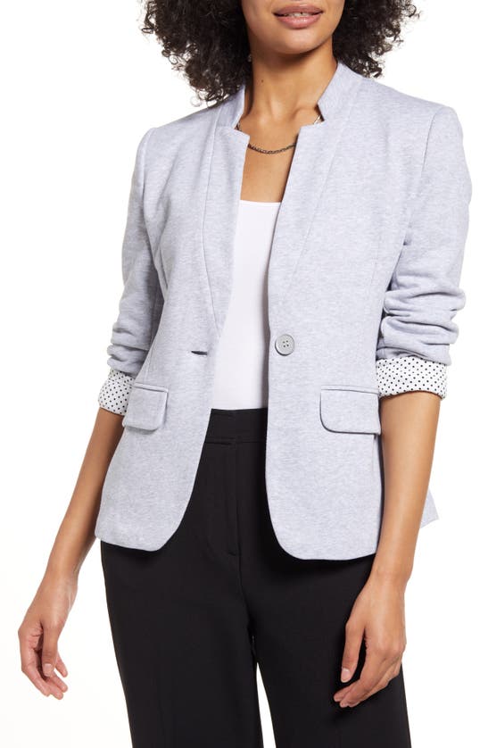 Gibsonlook Inverted Notch Collar Cotton Blend Blazer In Grey