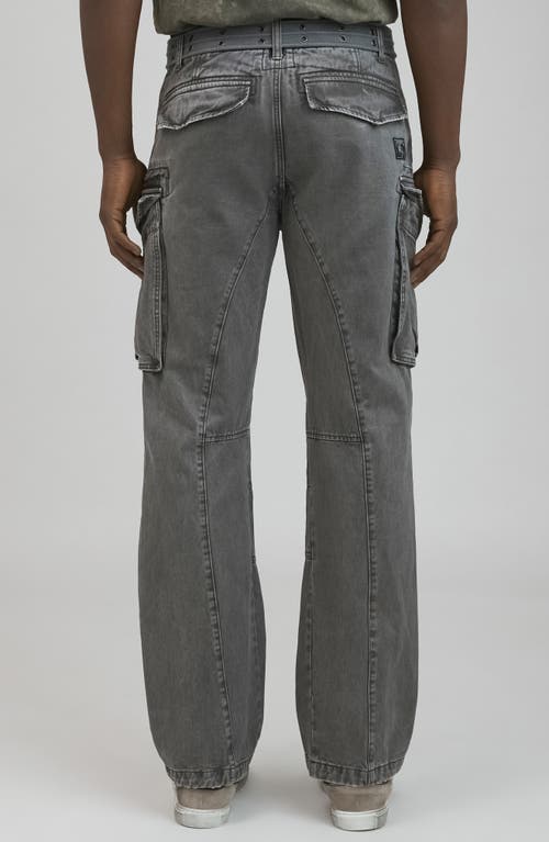 Shop Prps Backbone Belted Cargo Jeans In Gray