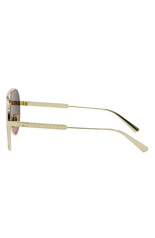 Dior Eyewear Cannage A1u Pilot Frame Sunglasses In Gold/radient Brick Lenses