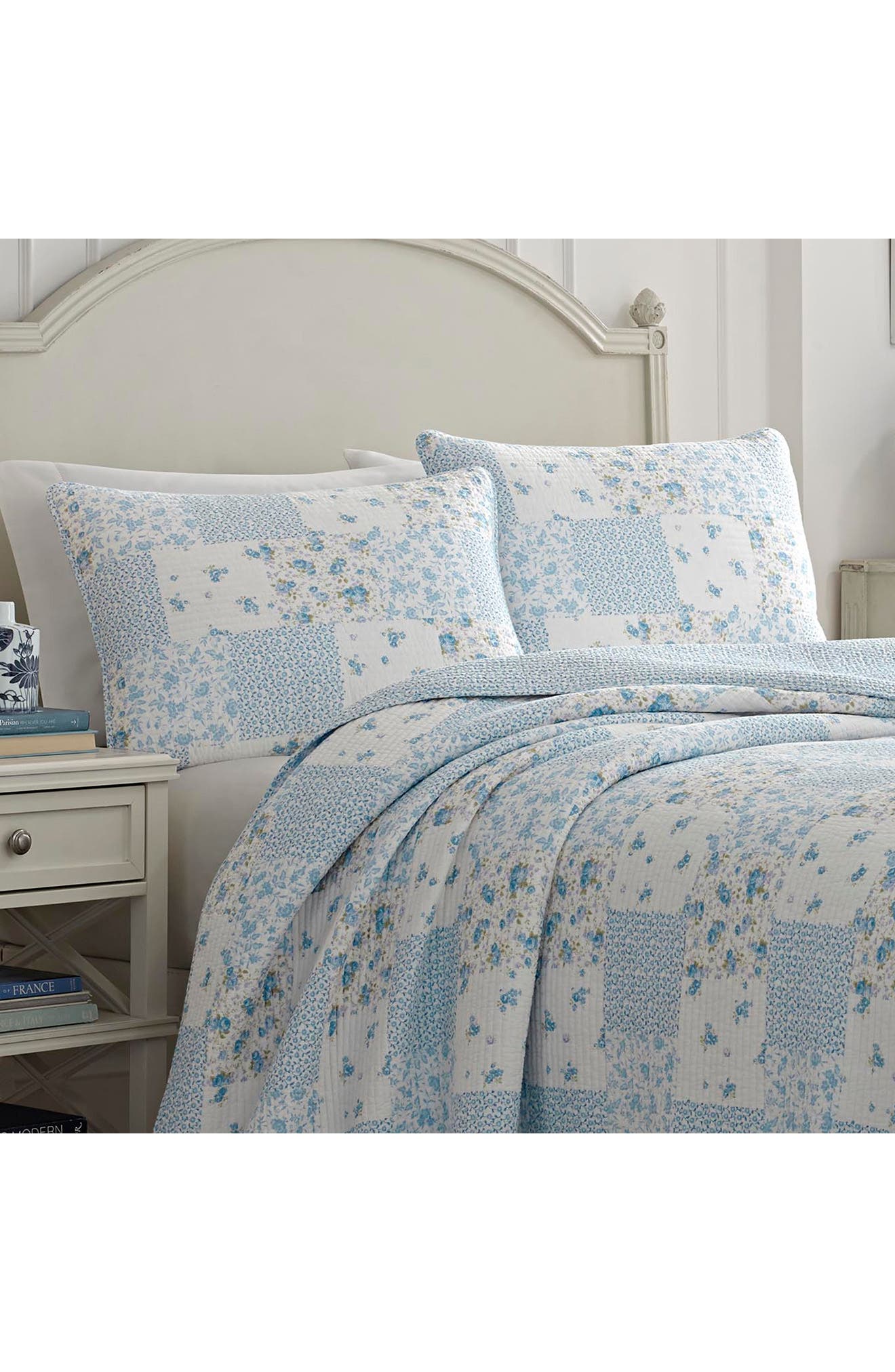 Laura Ashley Kenna Pastel Blue Full/Queen Quilt Set Nordstromrack