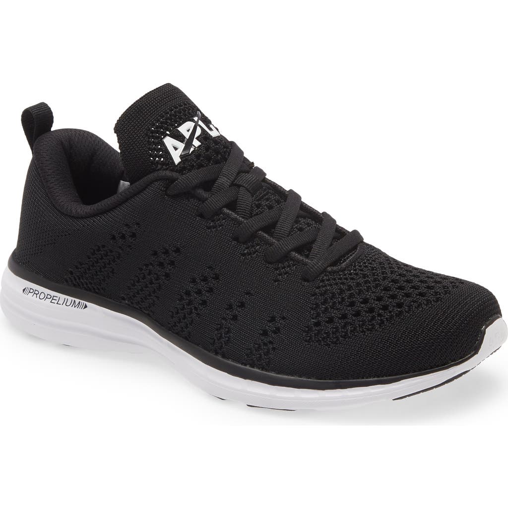 Apl Athletic Propulsion Labs Apl Techloom Pro Knit Running Shoe In Black/white/black