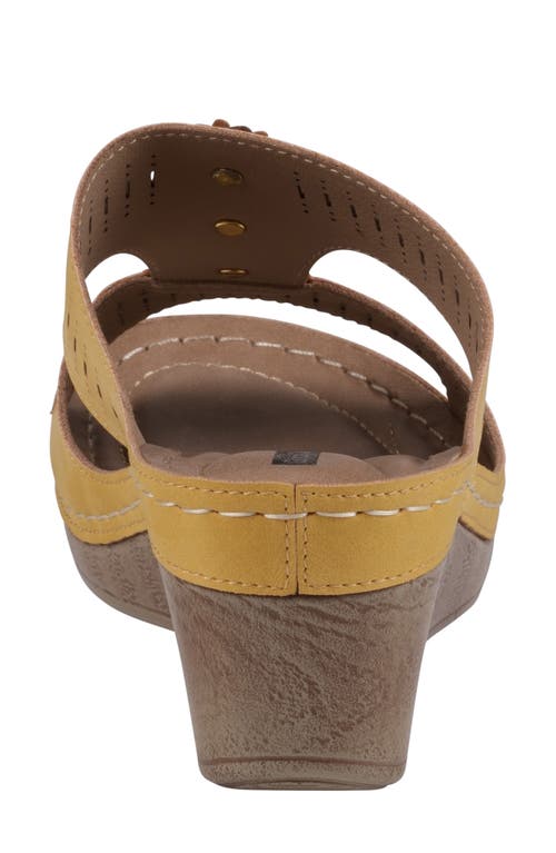 Good Choice New York Lisette Platform Wedge Slide Sandal In Yellow