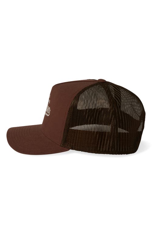 Shop Brixton Postal C Netplus Mp Trucker Hat In Sepia/sepia