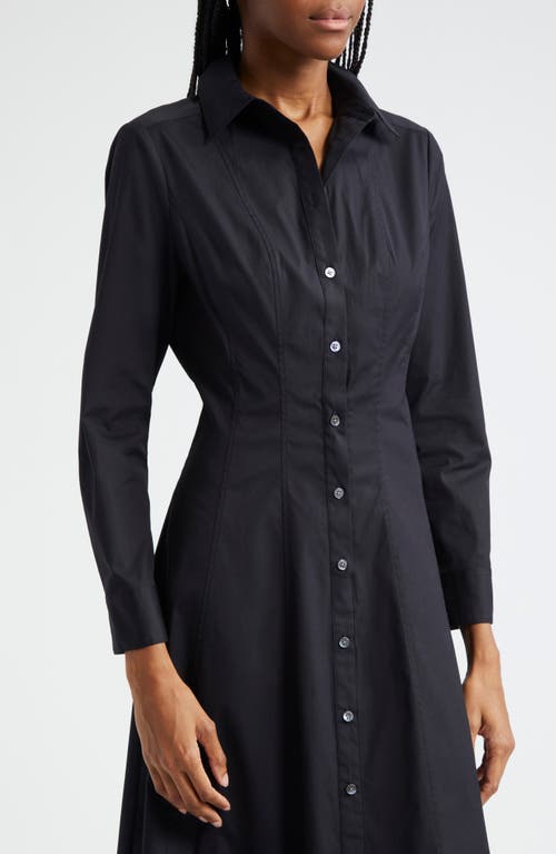 VERONICA BEARD VERONICA BEARD GOLDIE LONG SLEEVE STRETCH COTTON MIDI SHIRTDRESS 