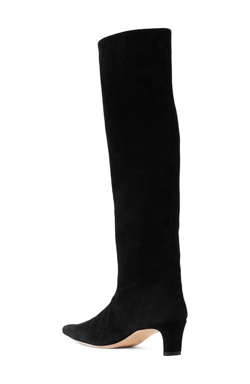 Staud Wally Suede Knee-high Boots In Black Suede