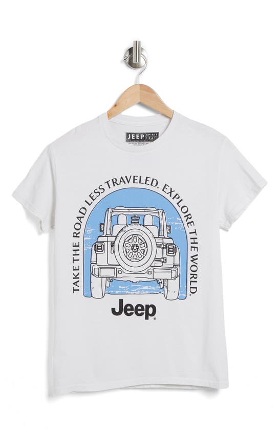 Philcos Jeep Cotton Graphic T-shirt In Off White Pigment