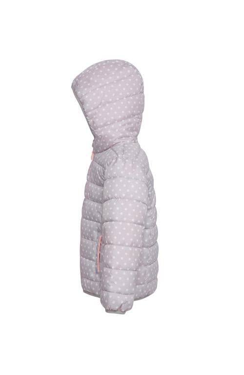 Rokka&rolla Toddler Lightweight Puffer Jacket In Light Gray Polka Dot