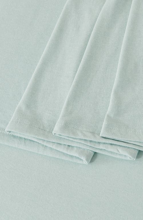 Woven & Weft Jersey Knit Sheet Set In Heathered Aqua