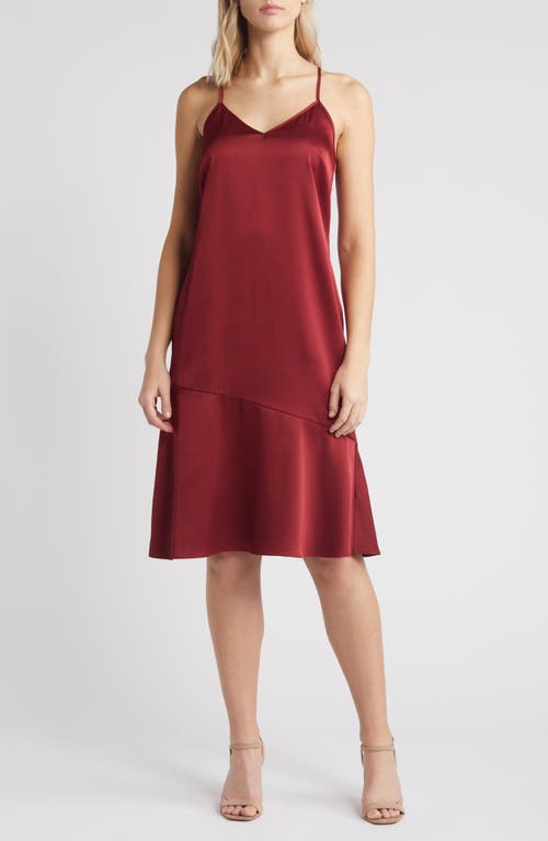 Shop Sam Edelman Two-piece Sleeveless Turtleneck Sweater & Satin Slipdress In Wine
