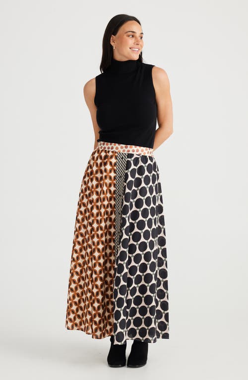 Shop Brave + True Brave+true Lucy Mixed Print Maxi Skirt In Gingerbread