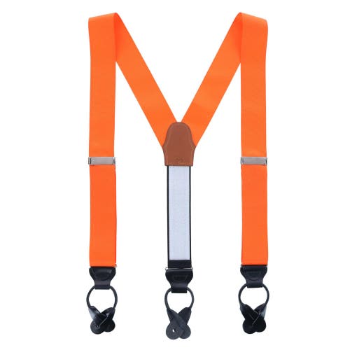 Trafalgar Big & Tall Phoenix 38mm Grosgrain Non Stretch Ribbon Button End Suspenders In Pumpkin