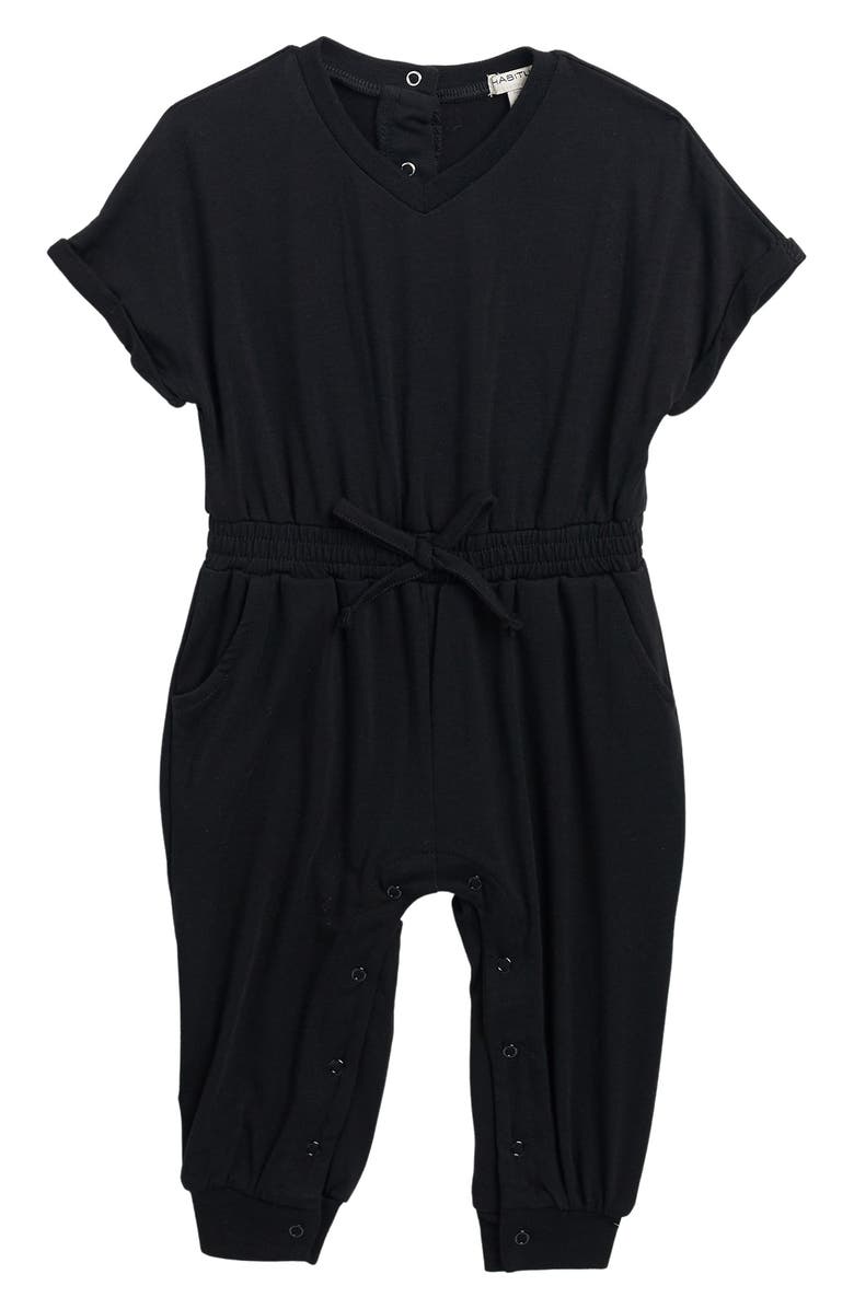HABITUAL GIRL Jayla Knit Romper, Main, color, BLACK