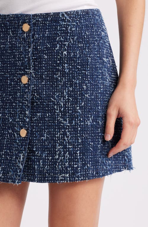 Shop Frame Button Front Bouclé Miniskirt In Magic