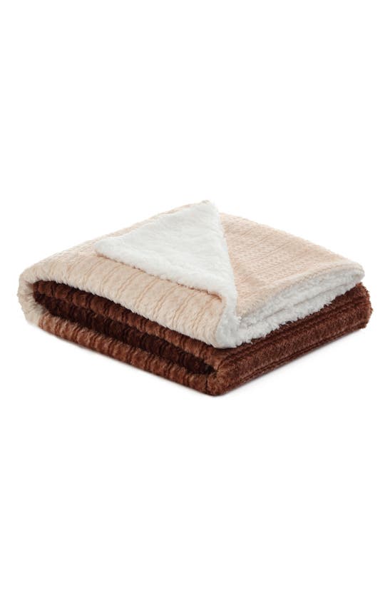 Inspired Home Jacquard Micro Plush Throw In Brown