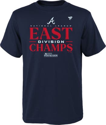 FANATICS Youth Fanatics Branded Navy Atlanta Braves 2023 NL East Division  Champions Locker Room T-Shirt