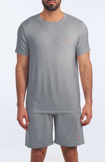 Jared Lang Men's 2-piece Ice Cream Tee & Shorts Pajama Set In Ultimate Grey