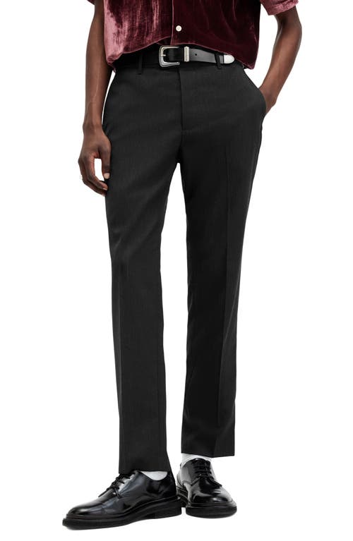 Shop Allsaints Blackwater Wool Blend Dress Pants In Charcoal Grey