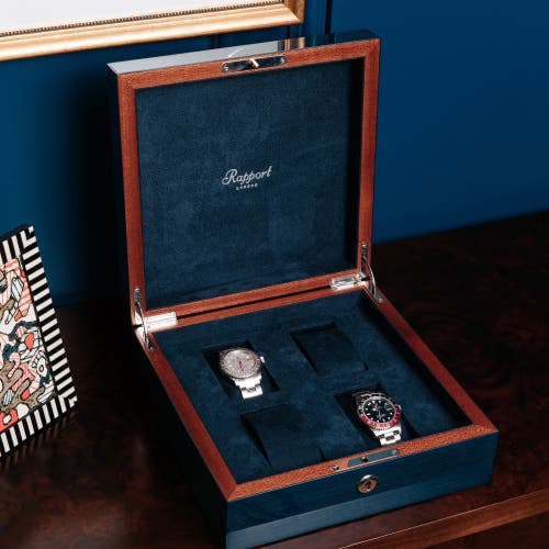 Rapport London Heritage Four Watch Box In Navy