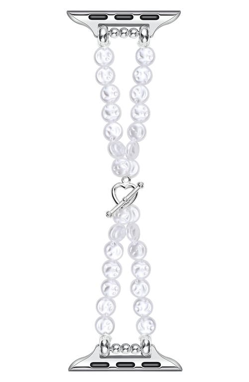 Shop The Posh Tech Eloise Imitation Pearl Apple Watch® Bracelet Watchband In White