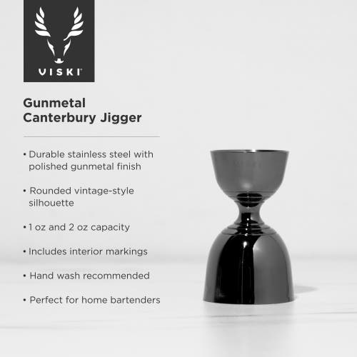 Viski Warren Gunmetal Black Canterbury Jigger In Warren
