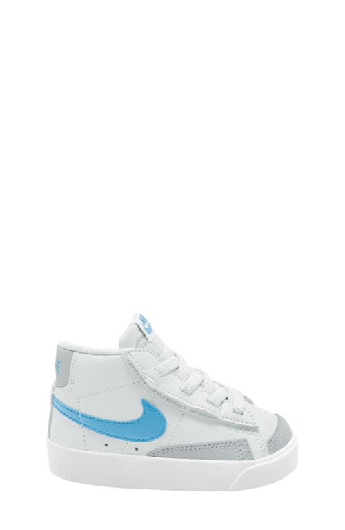 Nike Kids' Blazer Mid '77 Trainer In White/aquarius Blue/dust