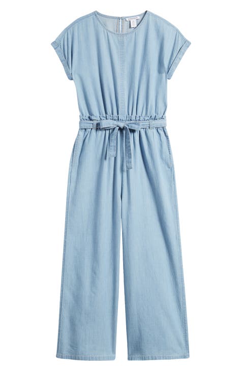 Kids' Chambray Belted Jumpsuit (Big Kid)