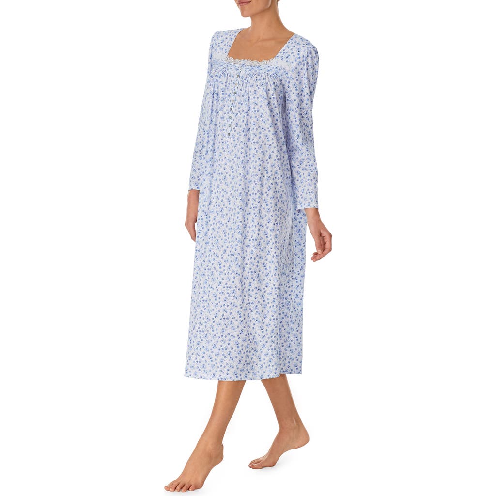 Eileen West Long Nightgown In Blue