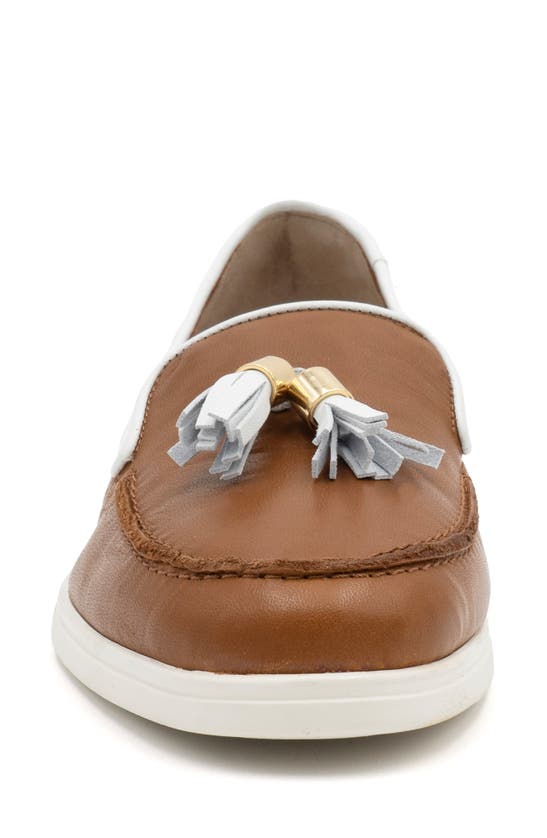 Shop Amalfi By Rangoni Rampichino Tassel Loafer In Whiskey / White - Platinum Acc