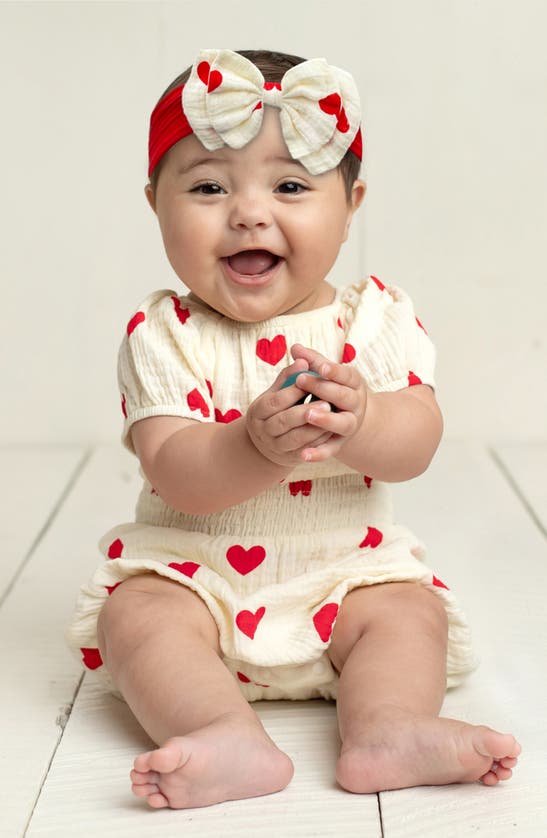 Shop Mabel + Honey Sweet Hearts Cotton Romper In White