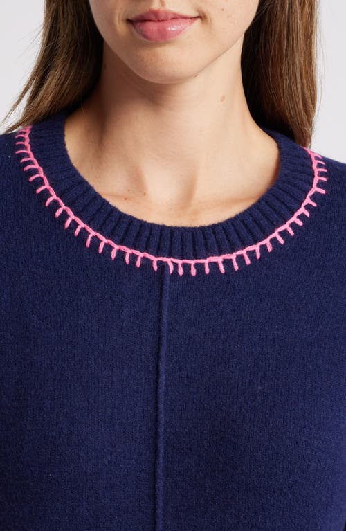 Shop Hatley Avery Blanket Stitch Sweater In Blue