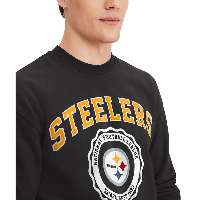 Men's Tommy Hilfiger Black Pittsburgh Steelers Ronald Crew Sweatshirt