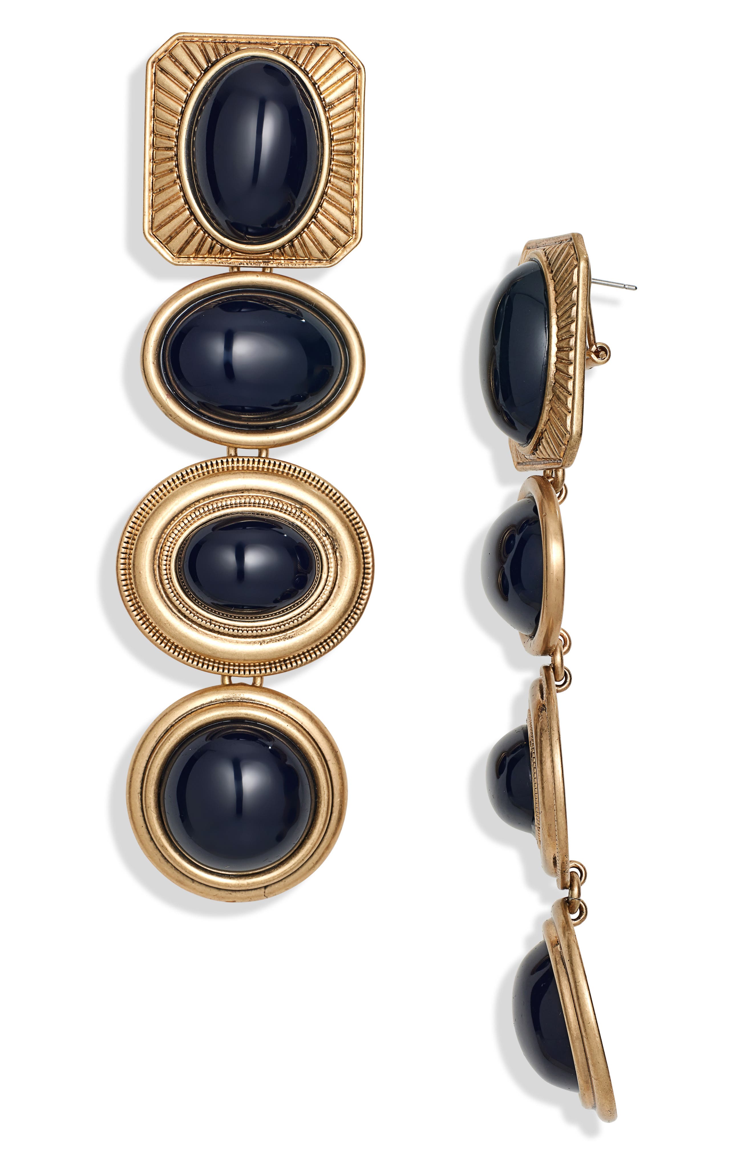 Area Chandelier Drop Earrings in Antique Gold 