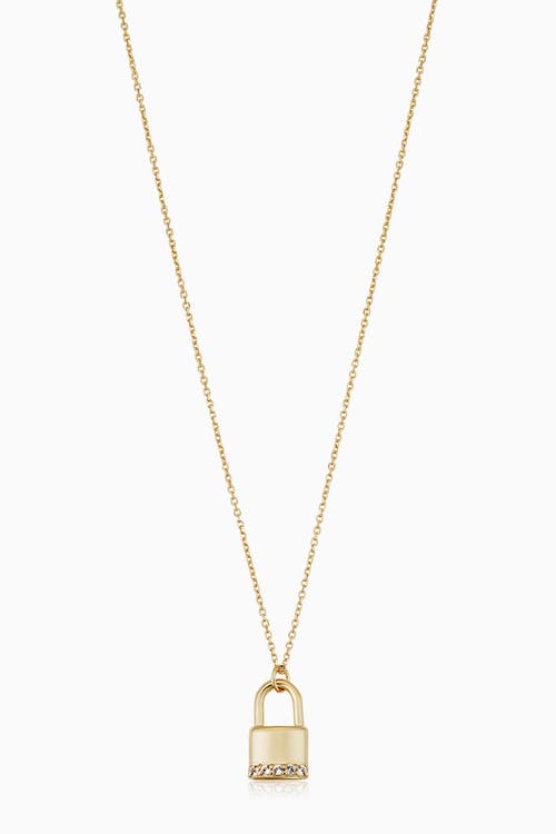 Shop Oradina 14k Yellow Gold Lexington Lock Pendant Necklace