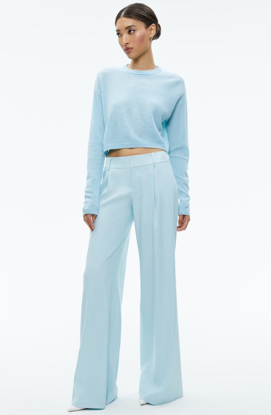 Shop Alice And Olivia Eric Low Rise Pants In Spring Sky