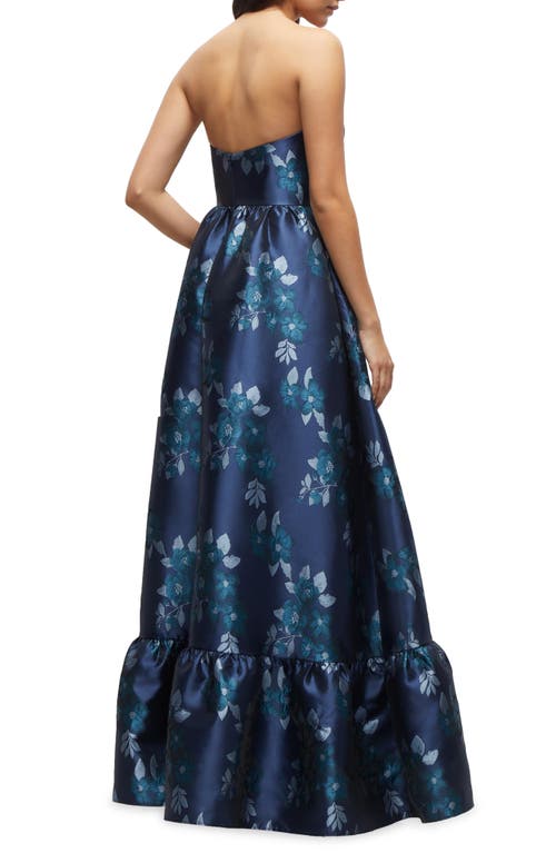 DESSY COLLECTION DESSY COLLECTION DAMASK STRAPLESS GOWN 